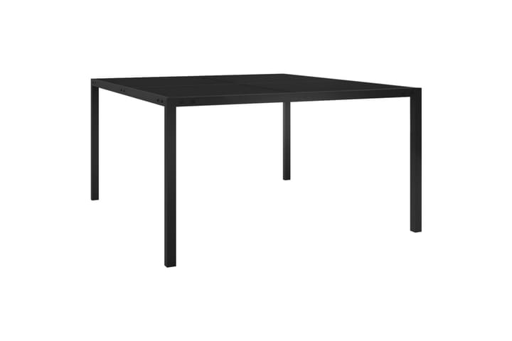 Puutarhapöytä 130x130x72 cm musta teräs ja lasi - Musta - Puutarhakalusteet - Terassipöydät - Ruokapöytä terassille