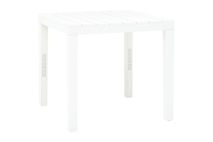 Puutarhapöytä 2 penkillä muovi valkoinen - Valkoinen - Puutarhakalusteet - Terassipöydät - Ruokapöytä terassille