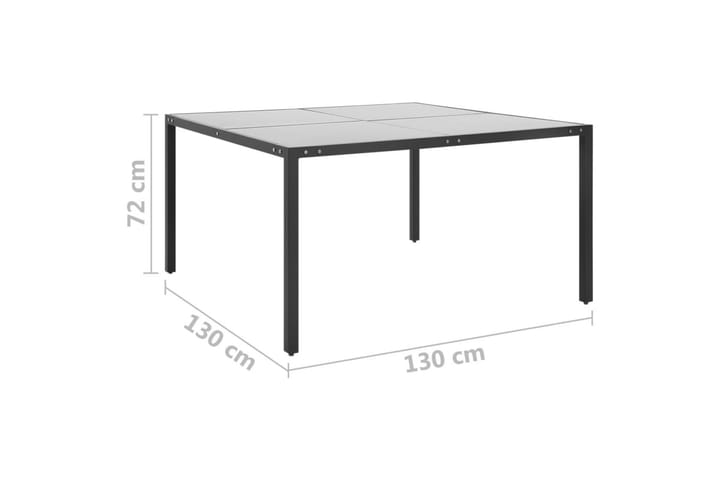 Puutarhapöytä antrasiitti 130x130x72 cm teräs ja lasi - Antrasiitti - Puutarhakalusteet - Terassipöydät - Ruokapöytä terassille