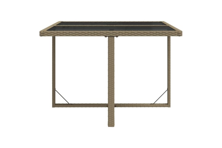 Puutarhapöytä beige 109x107x74 cm polyrottinki ja lasi - Beige - Puutarhakalusteet - Terassipöydät - Ruokapöytä terassille