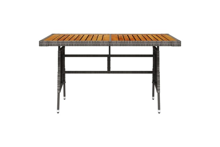 Puutarhapöytä harmaa 130x70x72 cm polyrottinki ja akaasiapuu - Harmaa - Puutarhakalusteet - Terassipöydät - Ruokapöytä terassille