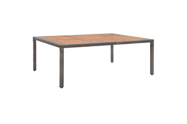 Puutarhapöytä harmaa 200x150x74 cm polyrottinki ja akaasiapu - Harmaa - Puutarhakalusteet - Terassipöydät - Ruokapöytä terassille
