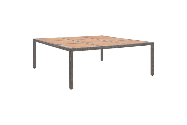 Puutarhapöytä harmaa 200x200x74 cm polyrottinki ja akaasiapu - Harmaa - Puutarhakalusteet - Terassipöydät - Ruokapöytä terassille