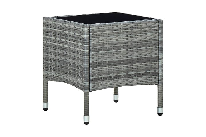 Puutarhapöytä harmaa  40x40x45 cm polyrottinki - Harmaa - Puutarhakalusteet - Terassipöydät - Ruokapöytä terassille