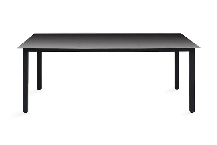 Puutarhapöytä musta 190x90x74 cm alumiini ja lasi - Musta - Puutarhakalusteet - Terassipöydät - Ruokapöytä terassille