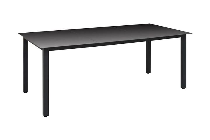 Puutarhapöytä musta 190x90x74 cm alumiini ja lasi - Musta - Puutarhakalusteet - Terassipöydät - Ruokapöytä terassille