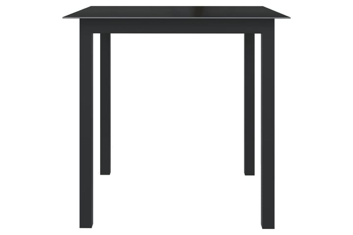 Puutarhapöytä musta 80x80x74 cm alumiini ja lasi - Musta - Puutarhakalusteet - Terassipöydät - Ruokapöytä terassille
