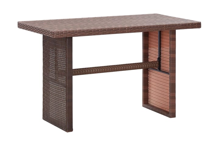 Puutarhapöytä ruskea 110x60x67 cm polyrottinki - Ruskea - Puutarhakalusteet - Terassipöydät - Ruokapöytä terassille