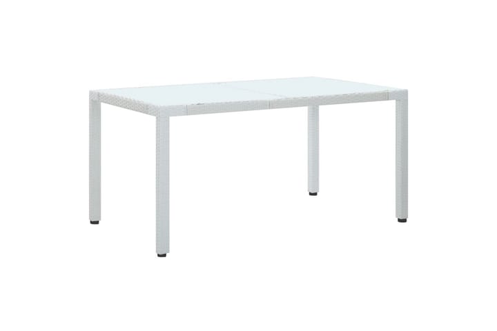 Puutarhapöytä valkoinen 150x90x75 cm polyrottinki - Puutarhakalusteet - Terassipöydät - Ruokapöytä terassille