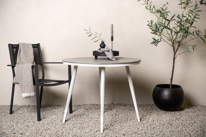 Ruokapöytä Break Pyöreä 90 cm Valkoinen - Venture Home - Puutarhakalusteet - Terassipöydät - Ruokapöytä terassille