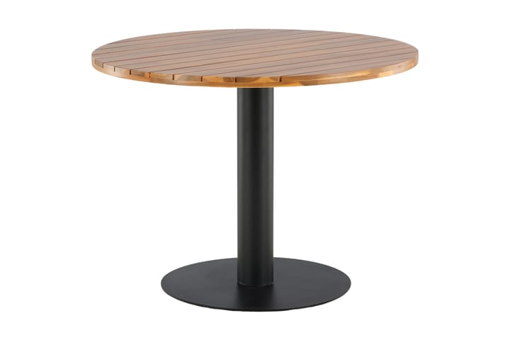 Ruokapöytä Collum Pyöreä 100 cm - Musta/Akaasia - Puutarhakalusteet - Terassipöydät - Ruokapöytä terassille