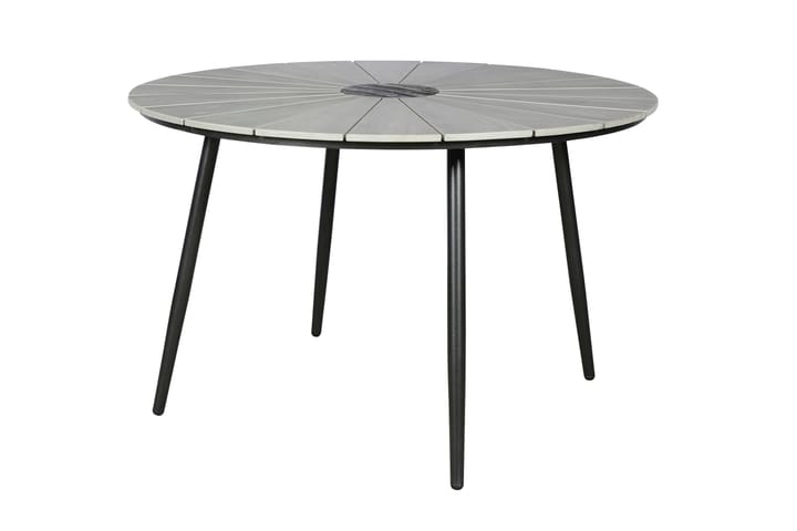 Ruokapöytä Columbia 120 cm Pyöreä - Vaaleanharmaa/Musta - Puutarhakalusteet - Terassipöydät - Ruokapöytä terassille