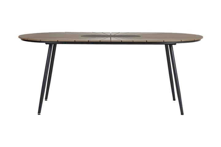 Ruokapöytä Columbia 195 cm Soikea - Musta/Cappuccino - Puutarhakalusteet - Terassipöydät - Ruokapöytä terassille