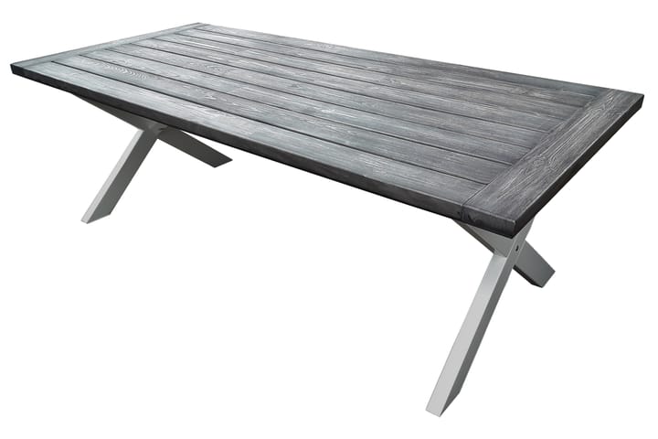Ruokapöytä Hains 220 cm - Musta/Harmaa/Valkoinen - Puutarhakalusteet - Terassipöydät - Ruokapöytä terassille