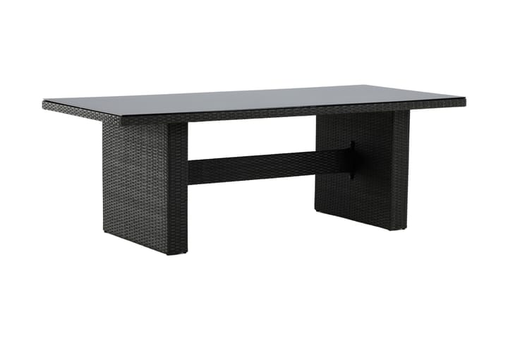 Ruokapöytä Kasika 200x100 - Lasi/Musta - Puutarhakalusteet - Terassipöydät - Ruokapöytä terassille