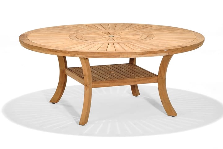 Ruokapöytä Komodo Pyöreä 180 cm - Puu/Luonnonväri - Puutarhakalusteet - Terassipöydät - Kahvilapöytä