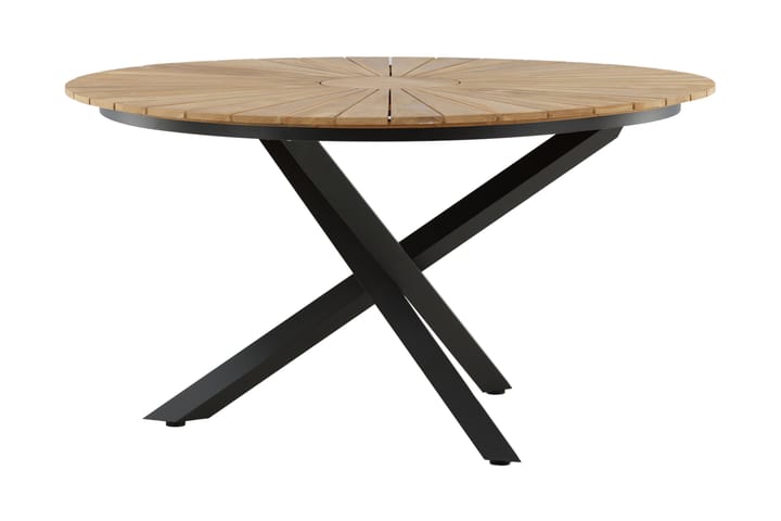 Ruokapöytä Mexico 140 cm Musta/Tiikki - Venture Home - Puutarhakalusteet - Terassipöydät - Ruokapöytä terassille