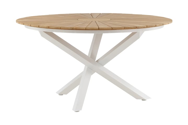 Ruokapöytä Mexico Pyöreä 140 cm Valkoinen/Ruskea - Venture Home - Puutarhakalusteet - Terassipöydät - Ruokapöytä terassille