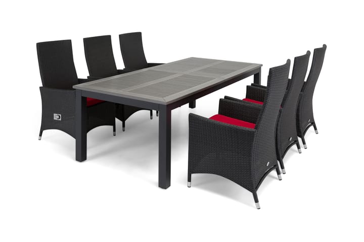 Ruokapöytä Monaco Jatkettava 220-280x100 cm - Musta - Puutarhakalusteet - Terassipöydät - Ruokapöytä terassille