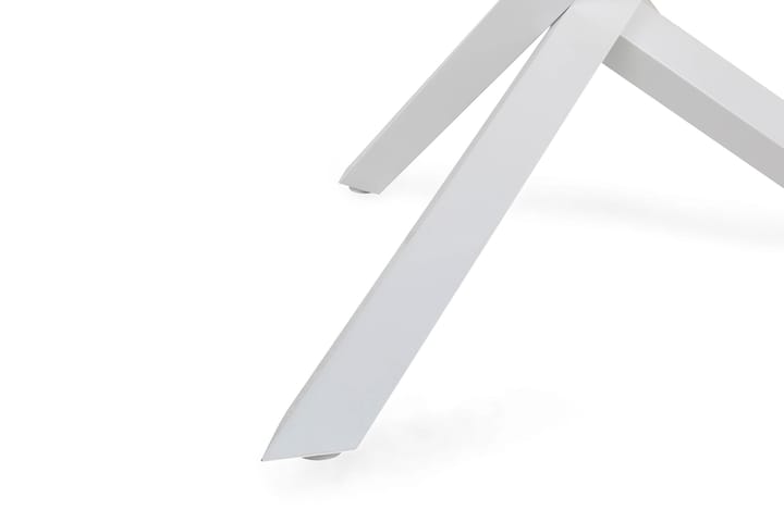 Ruokapöytä Oliver 140 cm Pyöreä - Valkoinen/Tiikki - Puutarhakalusteet - Terassipöydät - Ruokapöytä terassille