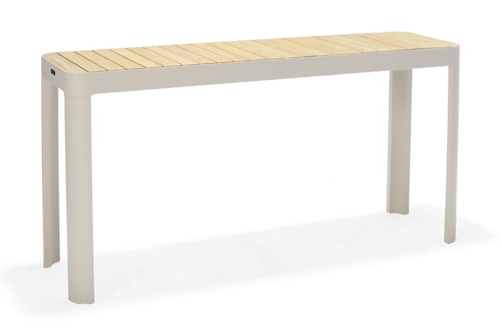 Ruokapöytä Portals 143 cm - Valkoinen/Puu - Puutarhakalusteet - Terassipöydät - Ruokapöytä terassille