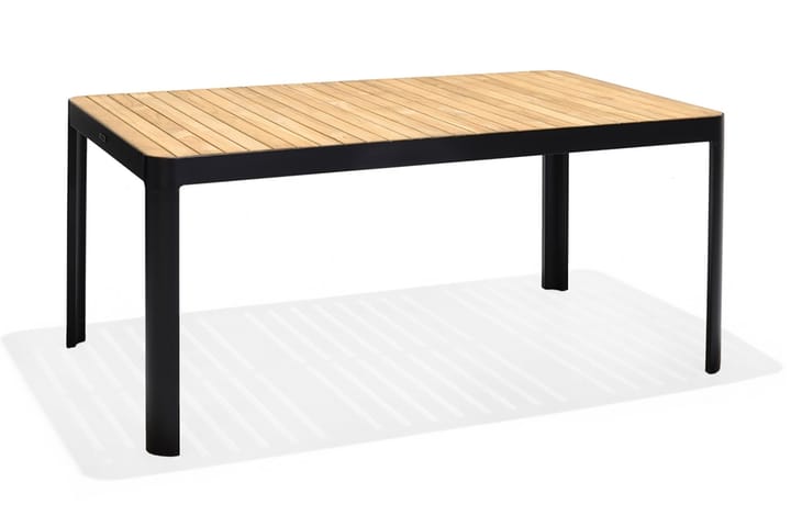 Ruokapöytä Portals 161 cm - Musta/Puu - Puutarhakalusteet - Terassipöydät - Ruokapöytä terassille