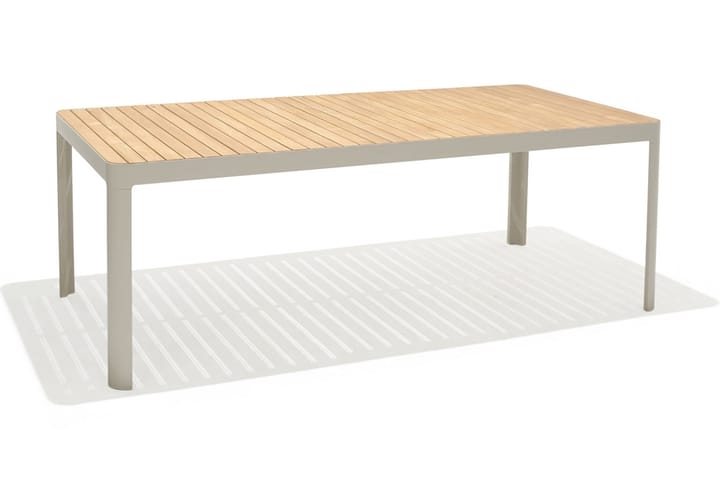 Ruokapöytä Portals 209 cm - Valkoinen/Puu - Puutarhakalusteet - Terassipöydät - Ruokapöytä terassille