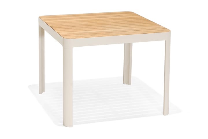 Ruokapöytä Portals 95 cm - Valkoinen/Puu - Puutarhakalusteet - Terassipöydät - Ruokapöytä terassille
