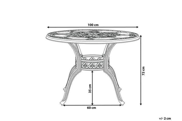 Ruokapöytä Scario Pyöreä 100 cm - Ruskea - Puutarhakalusteet - Terassipöydät - Ruokapöytä terassille