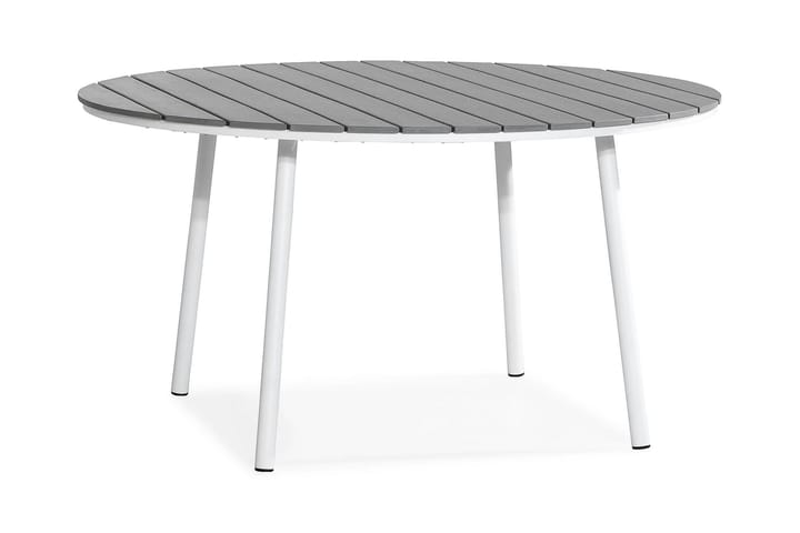 Ruokapöytä Tunis 140 cm Pyöreä - Valkoinen/Harmaa - Puutarhakalusteet - Terassipöydät - Ruokapöytä terassille