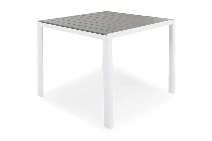 Ruokapöytä Tunis 90x90 cm - Valkoinen/Harmaa - Puutarhakalusteet - Terassipöydät - Ruokapöytä terassille