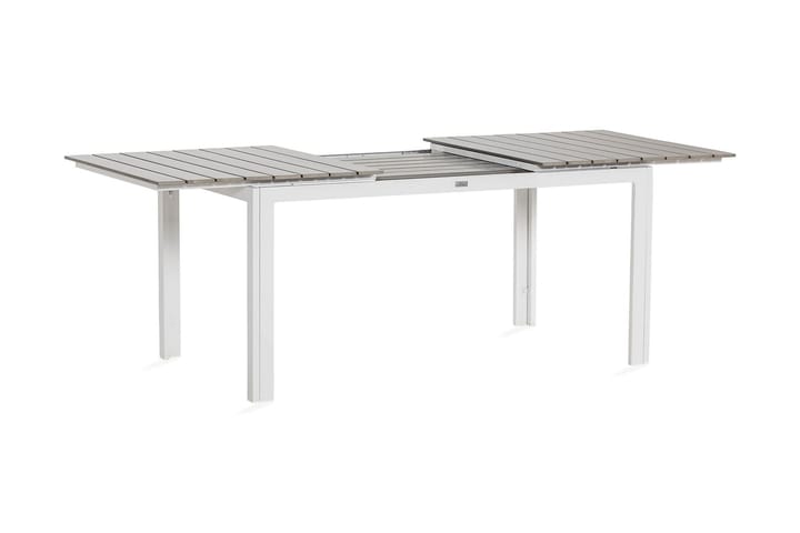 Ruokapöytä Tunis Jatkettava 160-200x90 cm - Valkoinen/Harmaa - Puutarhakalusteet - Terassipöydät - Ruokapöytä terassille