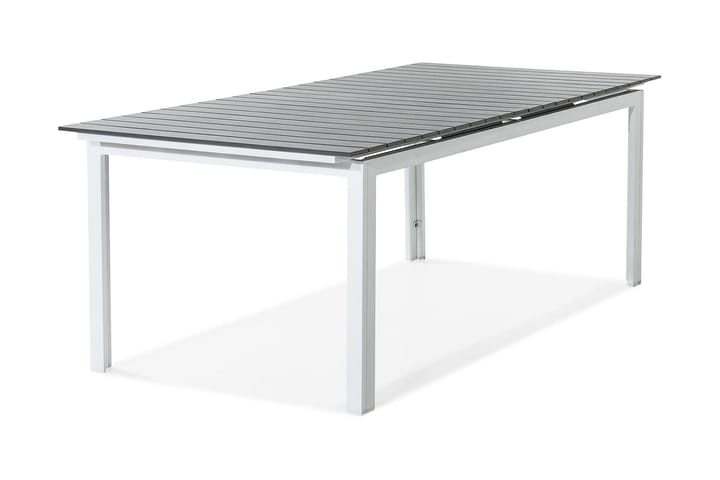 Ruokapöytä Tunis Jatkettava 220-280x100 cm - Valkoinen/Harmaa - Puutarhakalusteet - Terassipöydät - Ruokapöytä terassille