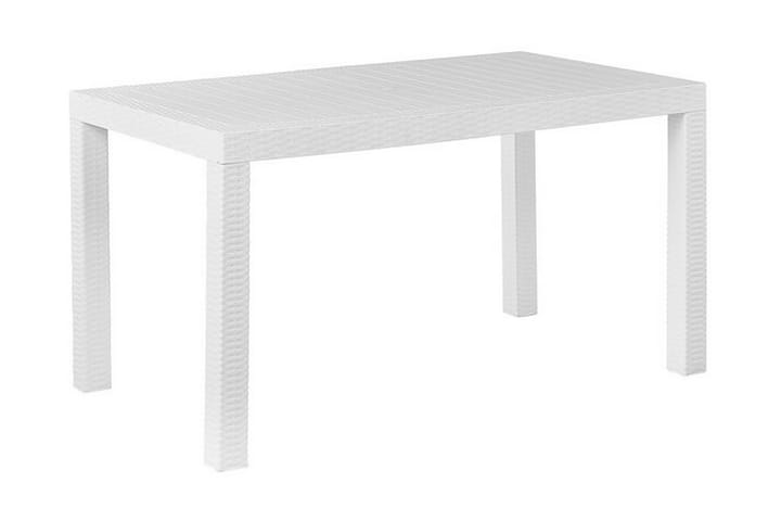 Ruokapöytä Valkoinen 140 x 80 cm FOSSANO - Valkoinen - Puutarhakalusteet - Terassipöydät - Ruokapöytä terassille