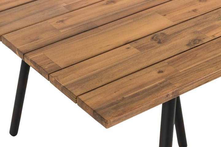 Trio Ruokapöytä 200x100cm - Akaasia/Musta - Puutarhakalusteet - Terassipöydät - Ruokapöytä terassille