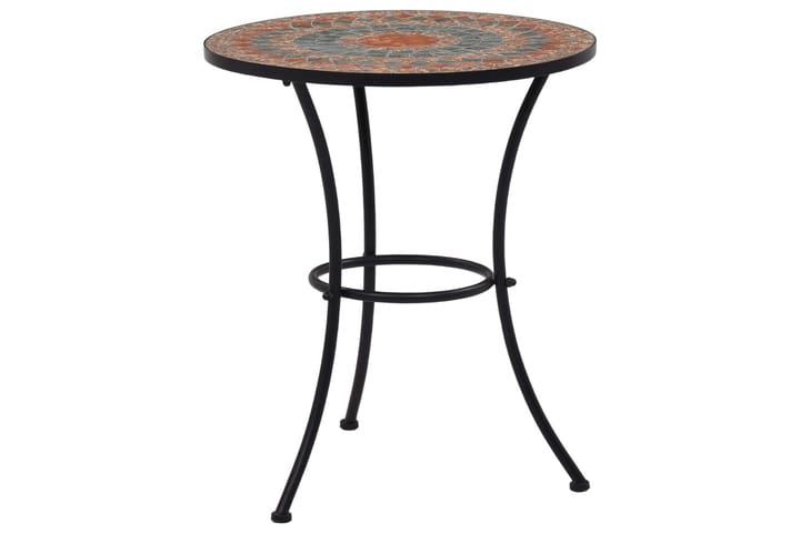 Mosaiikkibistropöytä oranssi/harmaa 60 cm keramiikka - Oranssi - Puutarhakalusteet - Terassipöydät - Kahvilapöytä