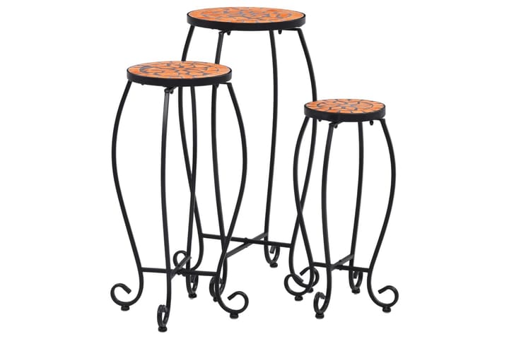 Mosaiikkipöytä 3 kpl terrakotta keramiikka - Oranssi - Puutarhakalusteet - Terassipöydät - Sivupöydät ulos