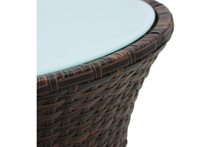Puutarhan sivupöytä rummun muotoinen ruskea polyrottinki - Ruskea - Puutarhakalusteet - Terassipöydät - Sivupöydät ulos