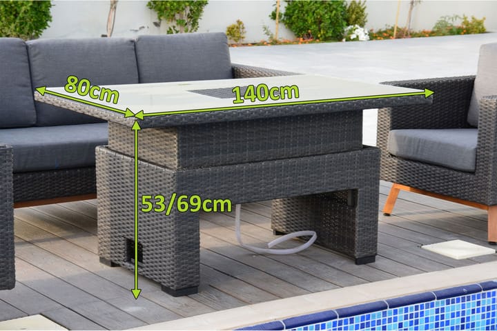 Ruokapöytä - Harmaa - Puutarhakalusteet - Terassipöydät - Sohvapöytä ulos & loungepöytä