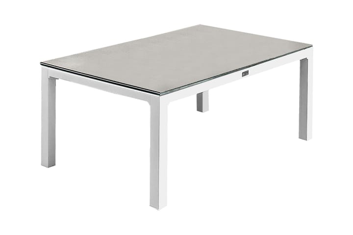 Sohvapöytä Dusternbrook 70x120 - Lasi/Valkoinen - Puutarhakalusteet - Terassipöydät - Sohvapöytä ulos & loungepöytä
