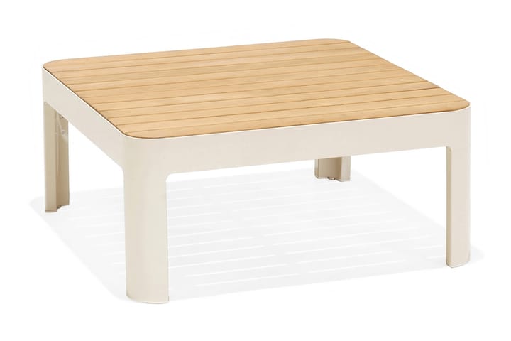 Sohvapöytä Portals 72 cm - Valkoinen/Puu - Puutarhakalusteet - Terassipöydät - Sohvapöytä ulos & loungepöytä