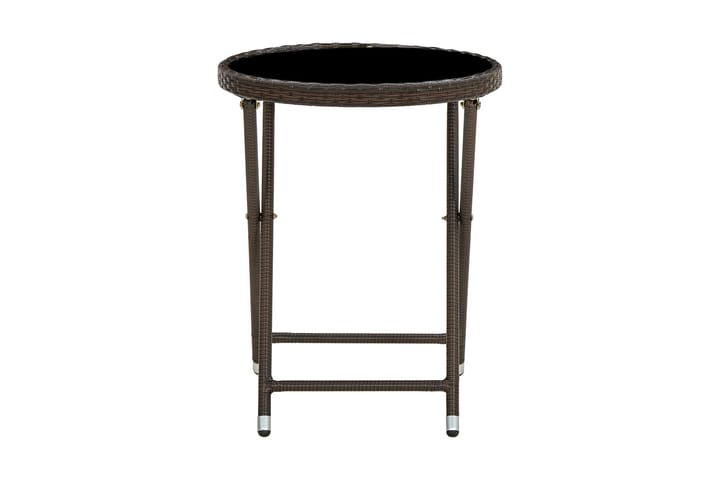 Teepöytä ruskea 60 cm polyrottinki ja karkaistu lasi - Puutarhakalusteet - Terassipöydät - Sohvapöytä ulos & loungepöytä