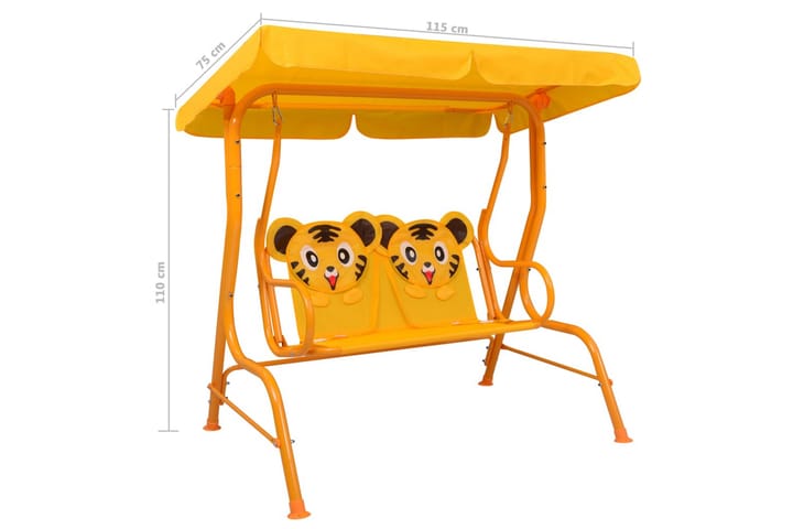 Lasten keinupenkki keltainen 115x75x110 cm kangas - Keltainen - Puutarhakalusteet - Sohvat & penkit - Pihakeinut