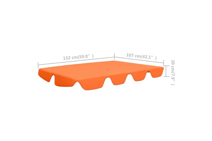 Vaihtokatos puutarhakeinuun oranssi 192x147 cm 270 g/m² - Oranssi - Puutarhakalusteet - Sohvat & penkit - Pihakeinut