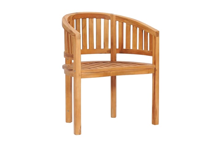 Banaaninmuotoiset tuolit 2 kpl täysi tiikki - Ruskea - Puutarhakalusteet - Sohvat & penkit - Puutarhapenkki & ulkopenkki