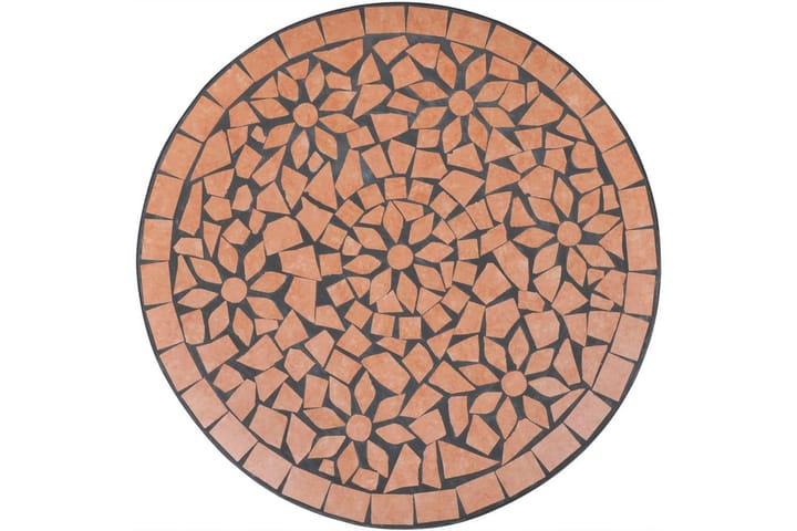 3-osainen Bistrokalustesarja mosaiikki terrakotta - Ruskea - Puutarhakalusteet - Ulkoryhmä - Cafe-ryhmä