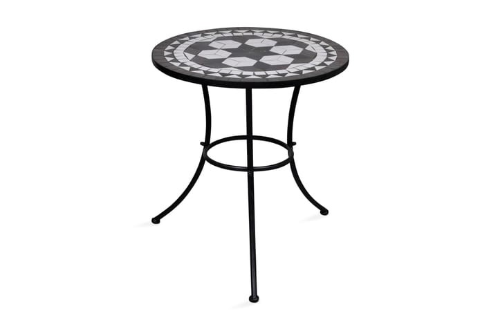 Bistropöytä musta ja valkoinen 60 cm mosaiikki - Musta - Puutarhakalusteet - Parveke - Parvekekalusteet - Parvekesetti