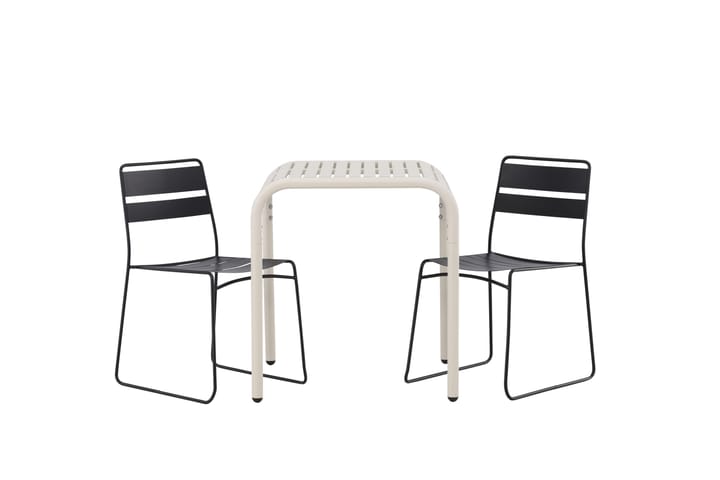 Parvekeryhmä Borneo 70 cm 2 Lina tuolia - Musta/Beige - Puutarhakalusteet - Ulkoryhmä - Cafe-ryhmä