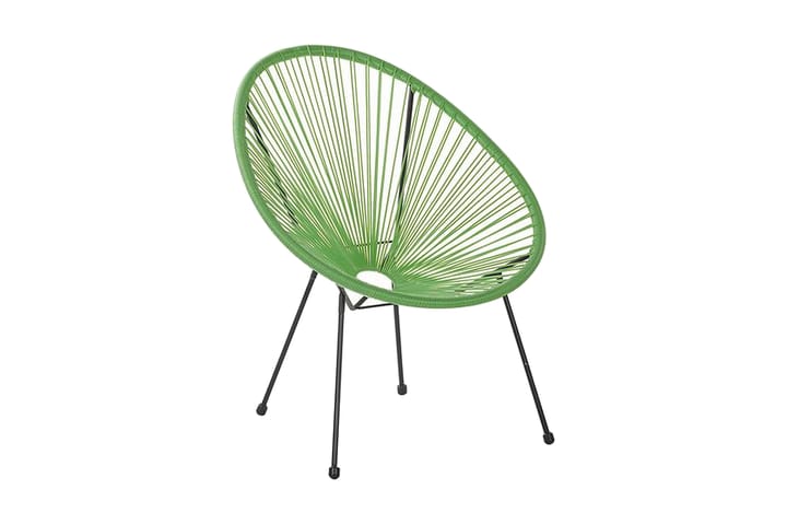 Parvekeryhmä Cayaco 70 cm + 2 tuolia - Polyrottinki/vihreä - Puutarhakalusteet - Ulkoryhmä - Cafe-ryhmä