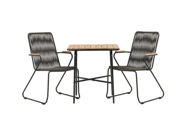 Parvekeryhmä Holmbeck 70 cm 2 Bois tuolia - Musta/Ruskea - Puutarhakalusteet - Ulkoryhmä - Cafe-ryhmä